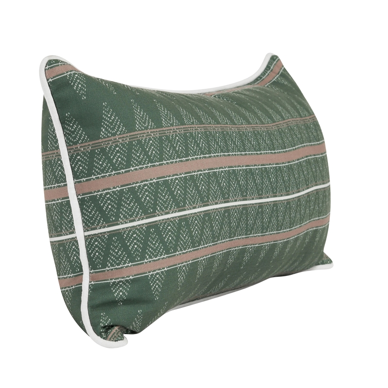 Pemberly Row Transitional 24x12 Fabric Throw Pillow in Green
