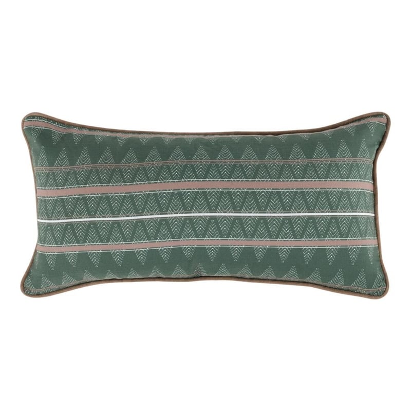 Pemberly Row Transitional 24x12 Fabric Throw Pillow in Green