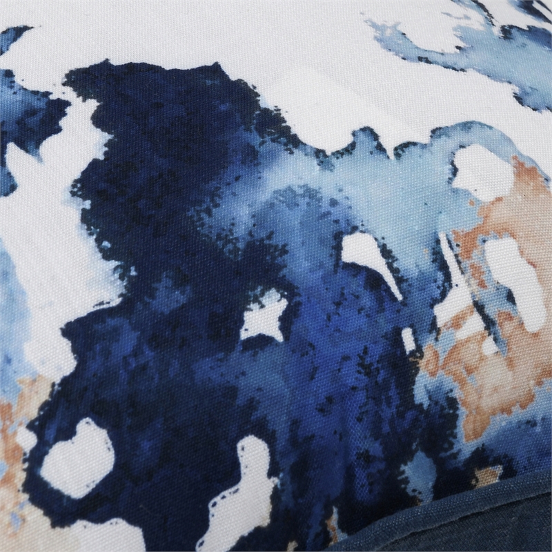 Pemberly Row Transitional Terranea 18x18 Fabric Throw Pillow in Blue