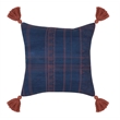 Pemberly Row Transitional 20x20 Fabric Throw Pillow in Dark Blue/Red