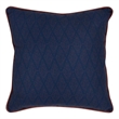 Pemberly Row Transitional 22x22 Fabric Throw Pillow in Dark Blue/Red