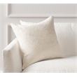 Pemberly Row 22in Chenille Fabric Blend Throw Pillow in Ivory