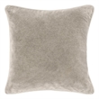 Pemberly Row Transitional 22in Velvet Throw Pillow in Silver