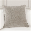 Pemberly Row Transitional 22in Velvet Throw Pillow in Silver