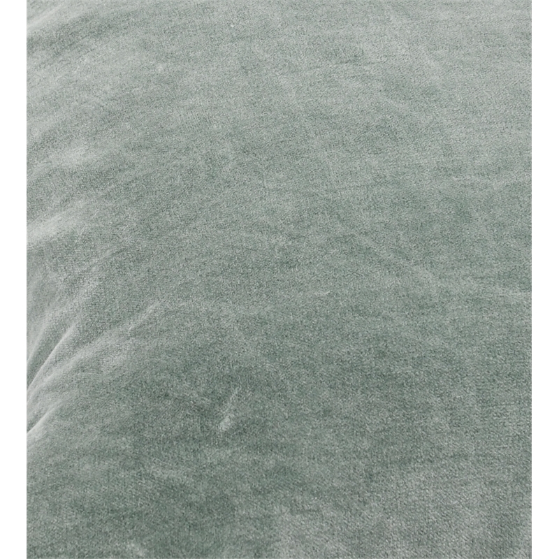 Pemberly Row Transitional 22in Velvet Throw Pillow in Bay Green