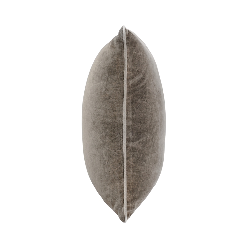 Pemberly Row Transitional 22in Velvet Throw Pillow in Brown Finish