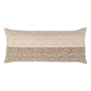 Pemberly Row Transitional 16x36 Linen Blend Fabric Throw Pillow in Brown