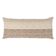 Pemberly Row Transitional 16x36 Linen Blend Fabric Throw Pillow in Brown