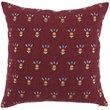 Pemberly Row Transitional 18x18 Cotton Fabric Throw Pillow in Red