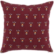 Pemberly Row Transitional 18x18 Cotton Fabric Throw Pillow in Red
