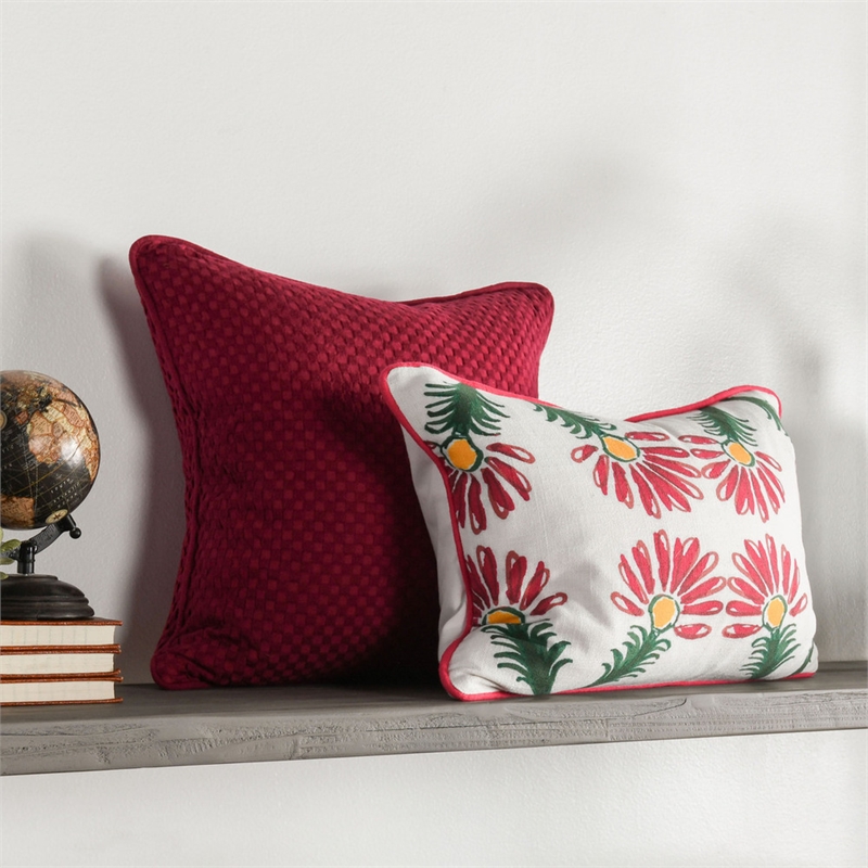 Pemberly Row 14x20 Cotton Fabric Throw Pillow in Multi-Color