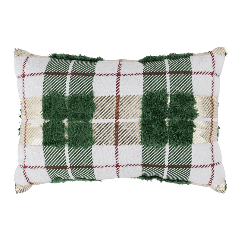 Pemberly Row Transitional 14x20 Cotton Fabric Throw Pillow in Green