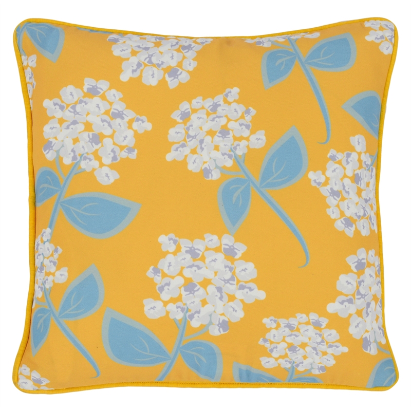 Pemberly Row Transitional 18x18 Fabric Throw Pillow in Yellow