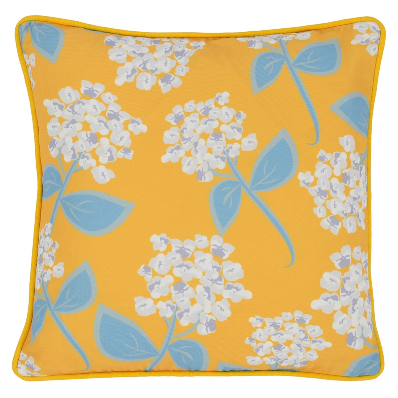 Pemberly Row Transitional 18x18 Fabric Throw Pillow in Yellow