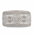 Pemberly Row Transitional Performance Fabric Pouf in Gray/Multi-Color