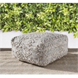 Pemberly Row Transitional Linen Blend Fabric Pouf in Gray/Multi-Color