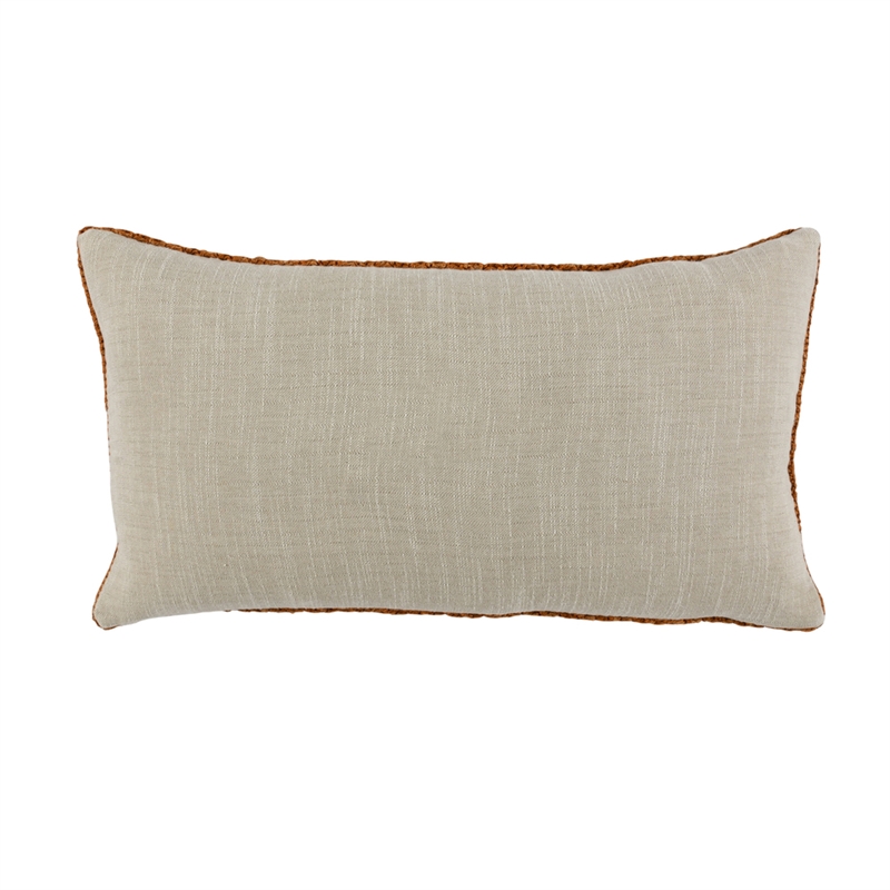 Pemberly Row Transitional Knitted 14x26 Fabric Throw Pillow in Orange