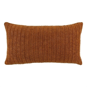 Pemberly Row Transitional Knitted 14x26 Fabric Throw Pillow in Orange