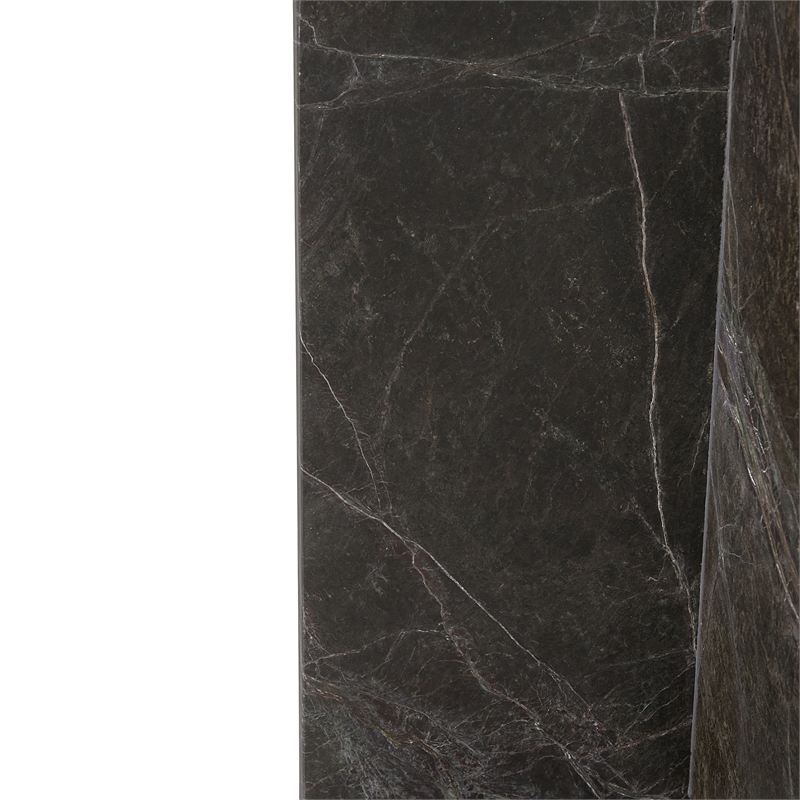 Pemberly Row Modern Transitional Marble End Table in Green Finish