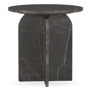Pemberly Row Modern Transitional Marble End Table in Green Finish