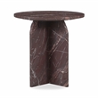 Pemberly Row Modern Transitional Marble End Table in Red Finish