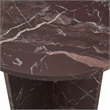 Pemberly Row Modern Transitional Marble End Table in Red Finish
