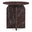 Pemberly Row Modern Transitional Marble End Table in Red Finish