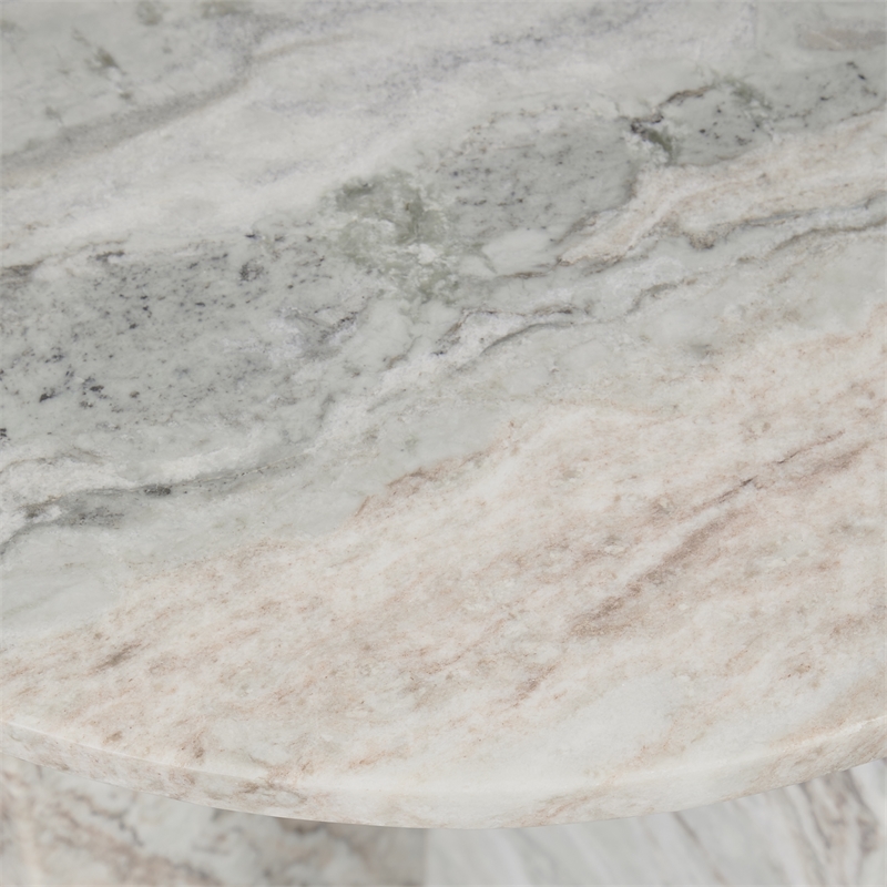 Pemberly Row Modern Transitional Marble End Table in Gray Finish