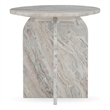 Pemberly Row Modern Transitional Marble End Table in Gray Finish
