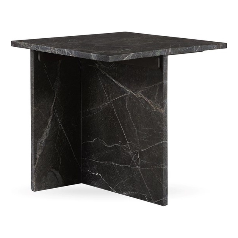 Pemberly Row Modern Transitional Marble End Table in Green Finish