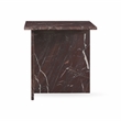 Pemberly Row Modern Transitional Marble End Table in Red Finish