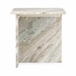 Pemberly Row Modern Transitional Marble End Table in Gray Finish