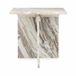 Pemberly Row Modern Transitional Marble End Table in Gray Finish