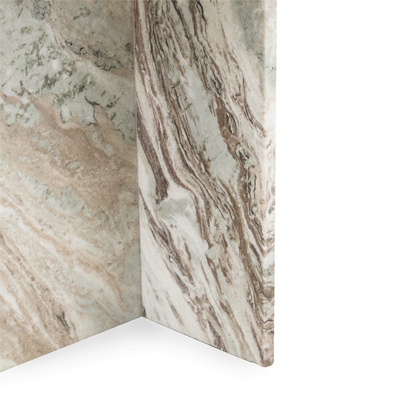 Pemberly Row Modern Transitional Marble End Table in Gray Finish