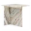 Pemberly Row Modern Transitional Marble End Table in Gray Finish