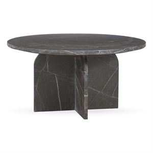 Pemberly Row Transitional Marble Round Coffee Table in Green
