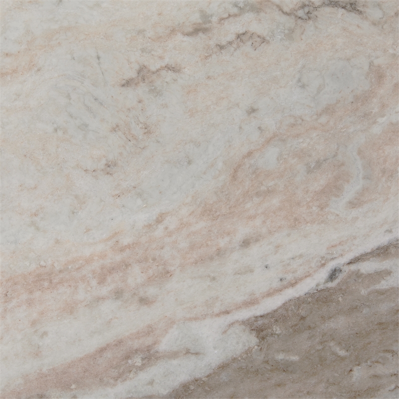 Pemberly Row Transitional Marble Round Coffee Table in Gray Finish