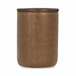 Pemberly Row Mango Wood Leather Wrap Accent End Table in Chestnut