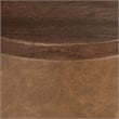 Pemberly Row Mango Wood Leather Wrap Accent End Table in Chestnut