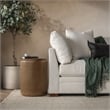 Pemberly Row Mango Wood Leather Wrap Accent End Table in Chestnut