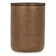 Pemberly Row Mango Wood Leather Wrap Accent End Table in Chestnut