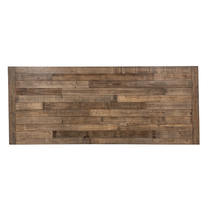 Pemberly Row Transitional Reclaimed Pine Wood Dining Table in Aged Pine