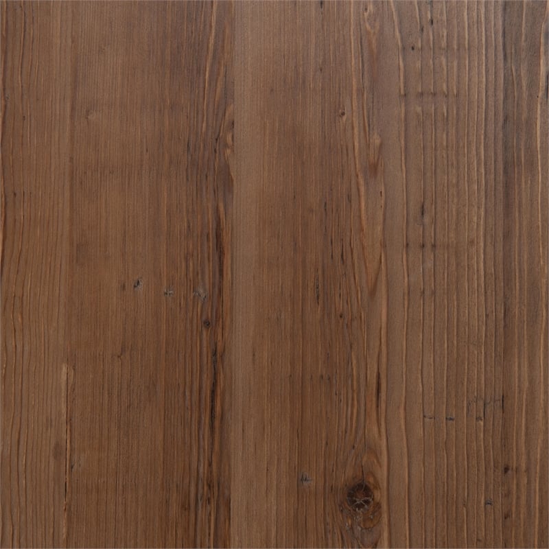 Pemberly Row Reclaimed Pine Wood Round End Table in Mission Brown