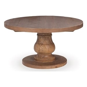 Pemberly Row Reclaimed Pine Wood Coffee Table in Mission Brown