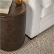 Pemberly Row Transitional Mango Wood Accent End Table in Cocoa Brown
