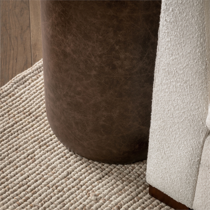 Pemberly Row Transitional Mango Wood Accent End Table in Cocoa Brown