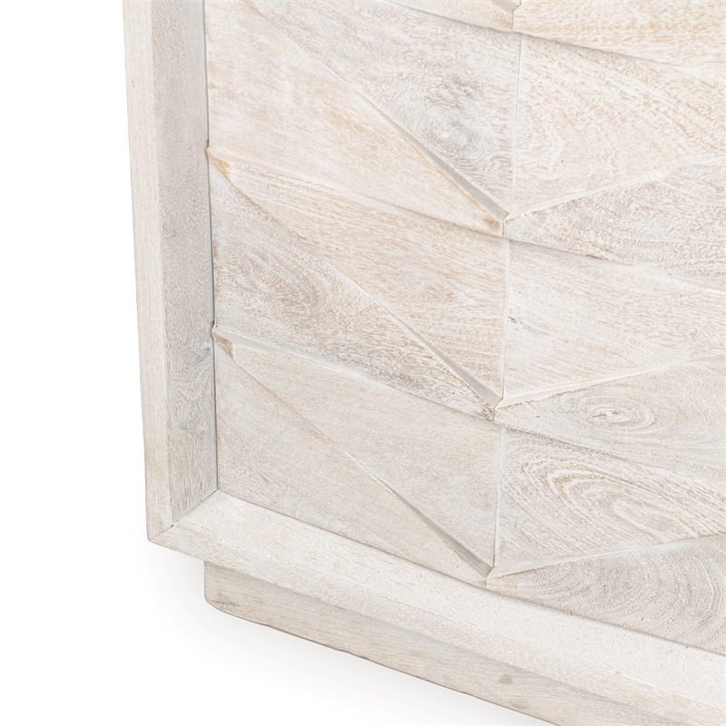 Pemberly Row Transitional Mango Wood Sideboard Buffet in White Wash