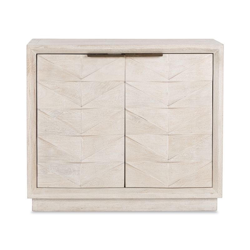 Pemberly Row 2-Door Mango Wood Sideboard Buffet in White Wash