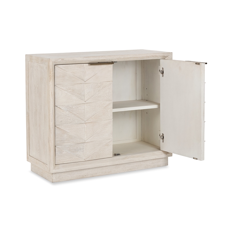 Pemberly Row 2-Door Mango Wood Sideboard Buffet in White Wash