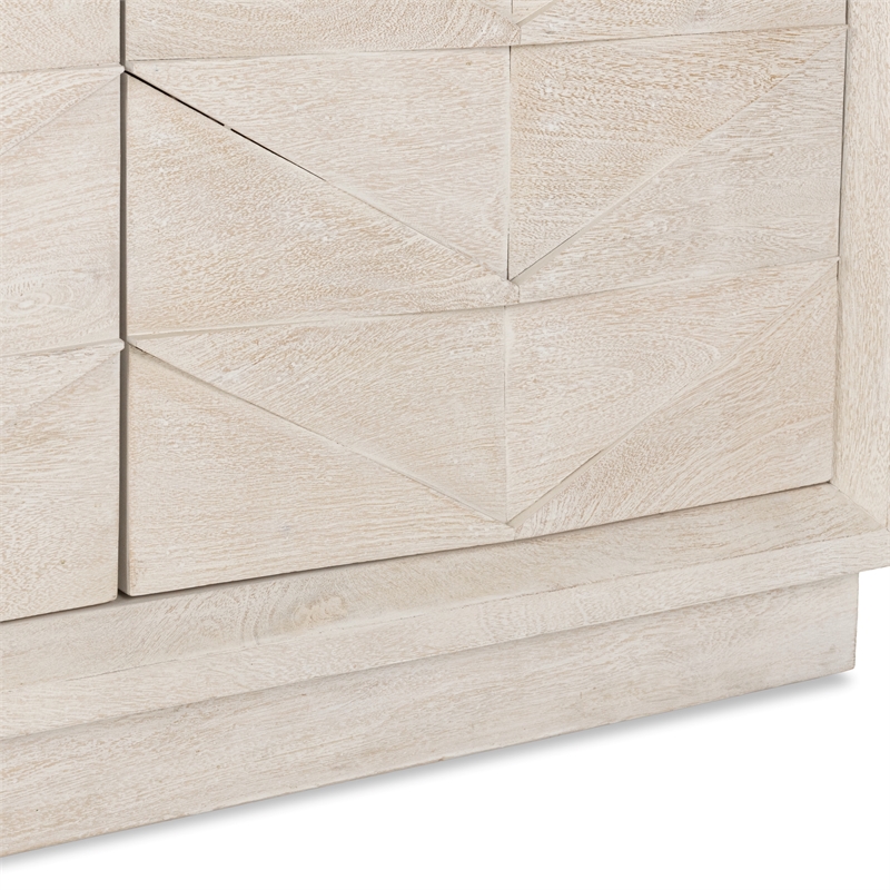 Pemberly Row 2-Door Mango Wood Sideboard Buffet in White Wash